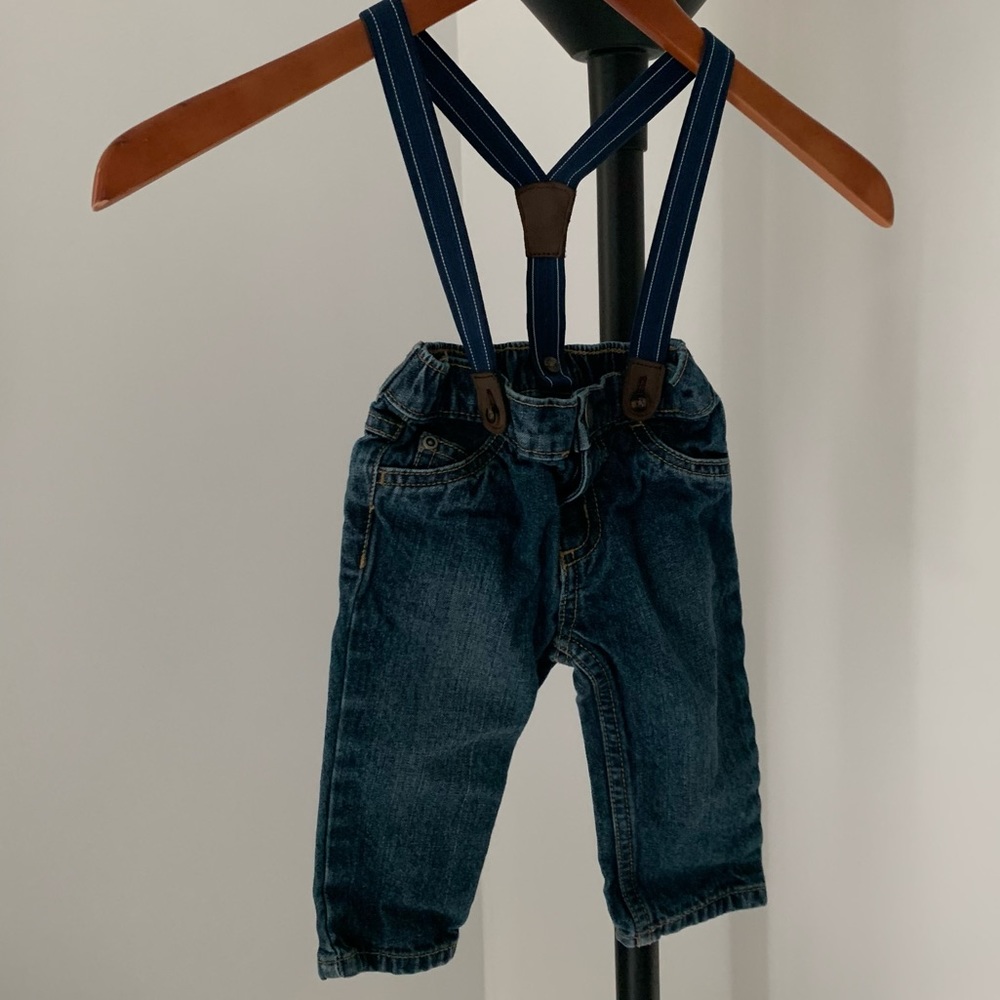 Carter’s jeans with suspenders - 6 months